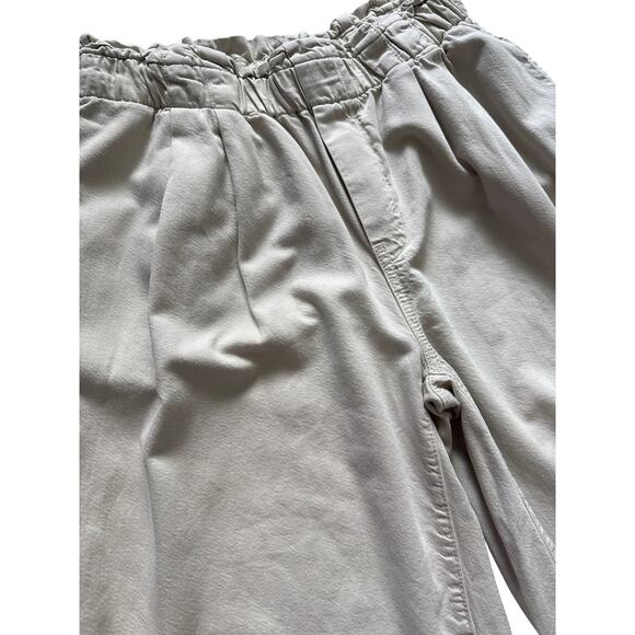 Anthropologie Pilcro High-Rise Cropped Paperbag Cream Size Medium - Picture 11 of 13